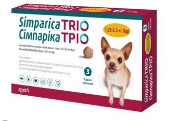 Сімпаріка Тріо 1,25-2,5кг 1 таблетка 2511 фото