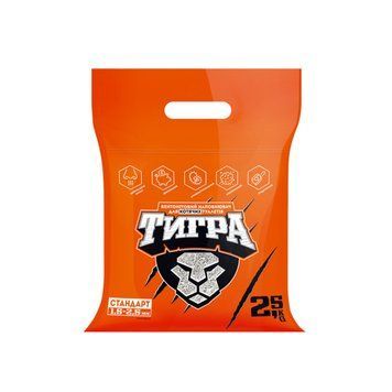 Натуральний бентонітовий наповнювач для котячих туалетів Тигра, 2,5 кг, гранула стандарт 1,5-2,5 мм, помаранчевий 1011991 фото