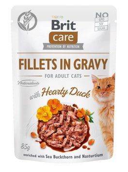 Вологий корм Brit Care Cat Pouch для котів, філе в соусі, качка, 85 г 100529/0518 фото
