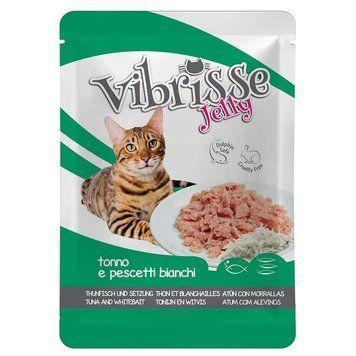 Пауч для кот. VIBRISSE JELLY, тунець/корюшка в желе, 70г C1018987 фото