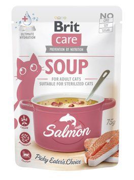 Корм вологий "Суп для котів Brit Care Soup with Salmon з лососем", 75 г 101153 фото