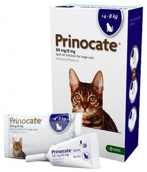 Краплі на холку для котів від 4 до 8кг &laquo;Prinocat&raquo; (Прінокат) (від зовнішніх і внутрішніх паразитів) 1 піпетка 14012025 фото