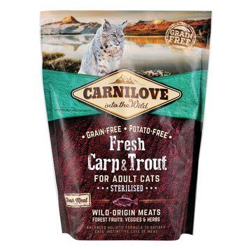 Сухий корм Carnilove Fresh Carp & Trout для стерилізованих котів, риба, 400 г 170876/7427 фото