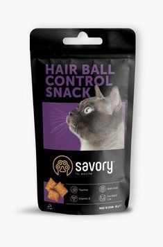 Хрумкі ласощі Savory Snack Подушечки для заохочення котів, контроль шерстяних кульок, 60 г 31485 фото